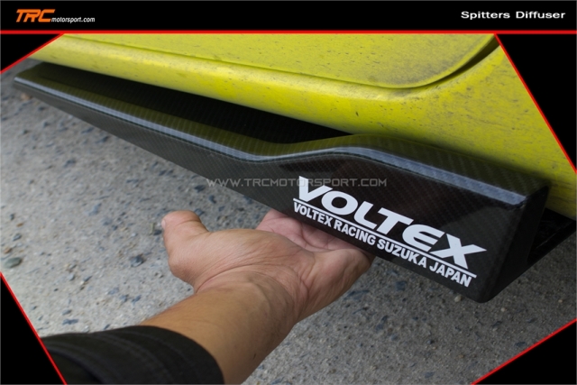 ครอบสเกิร์ตข้าง VOLTEX Size-M ยาว 60 cm. สีดำ ติดตั้งได้ทุกรุ่น (Side Diffuser)
